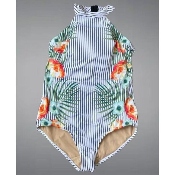 Lane Bryant Cacique No Wire High Neck One Piece Swimsuit 22 - Picture 2 of 5